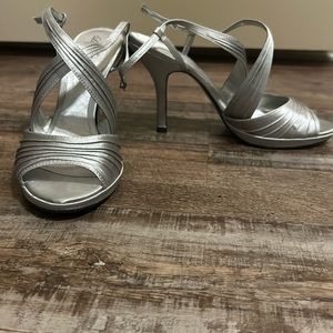Silver dress shoes